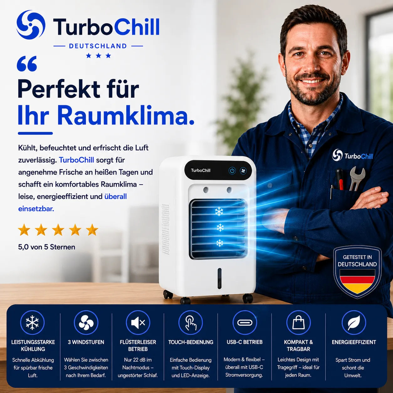 50% RABATT ❄️💧  MiniTurboChill™ Luftkühler