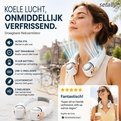 50% RABATT  🌬️☀️ Tragbarer Nackenventilator
