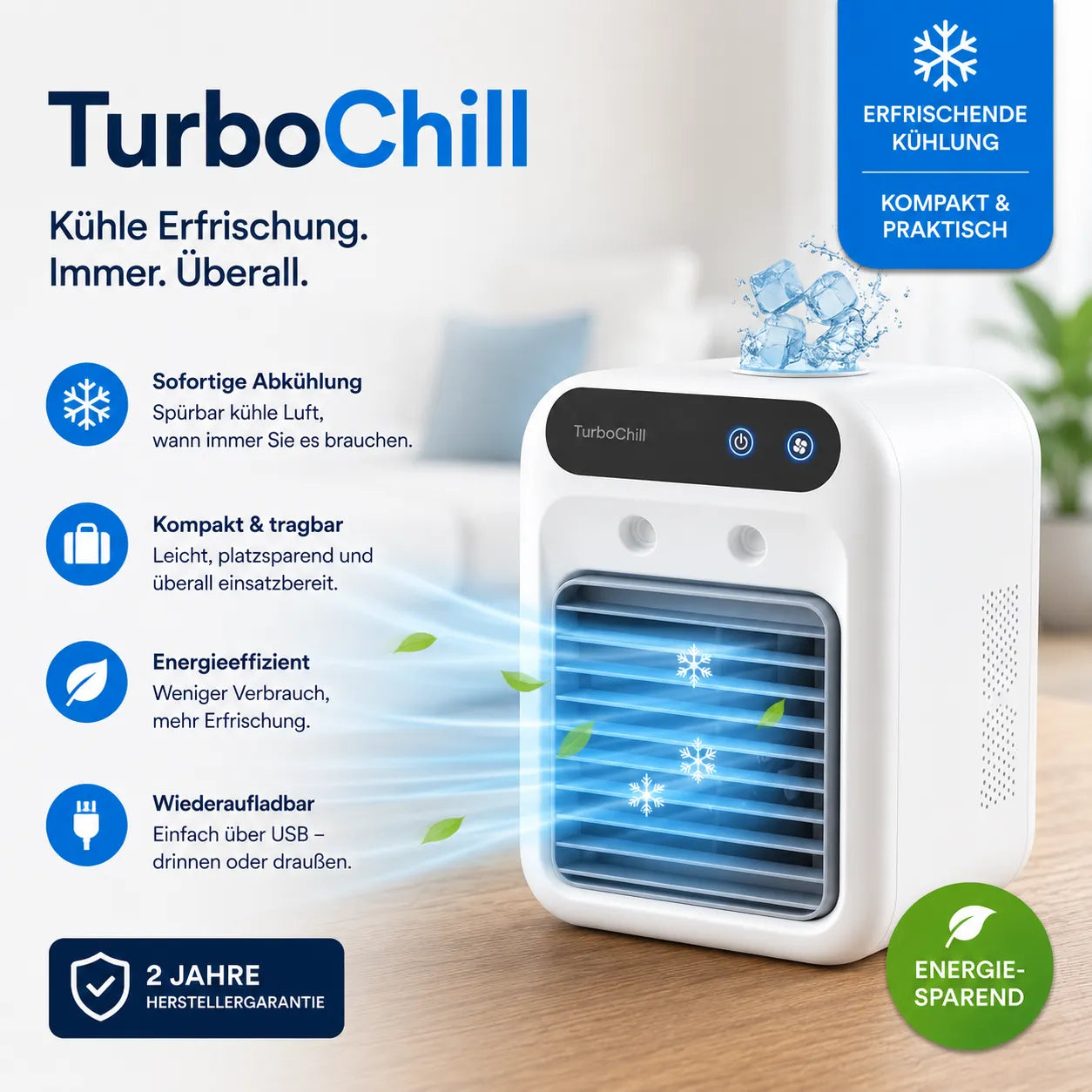 50% RABATT ❄️💧  MiniTurboChill™ Luftkühler