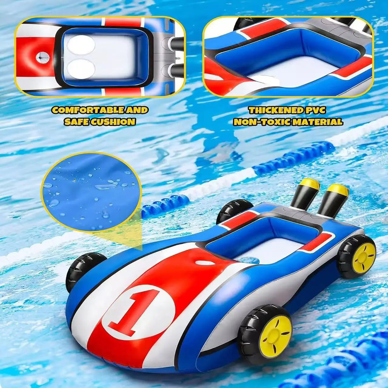 50% RABATT 🚗💦 Rennwagen Pool-Schwimmring