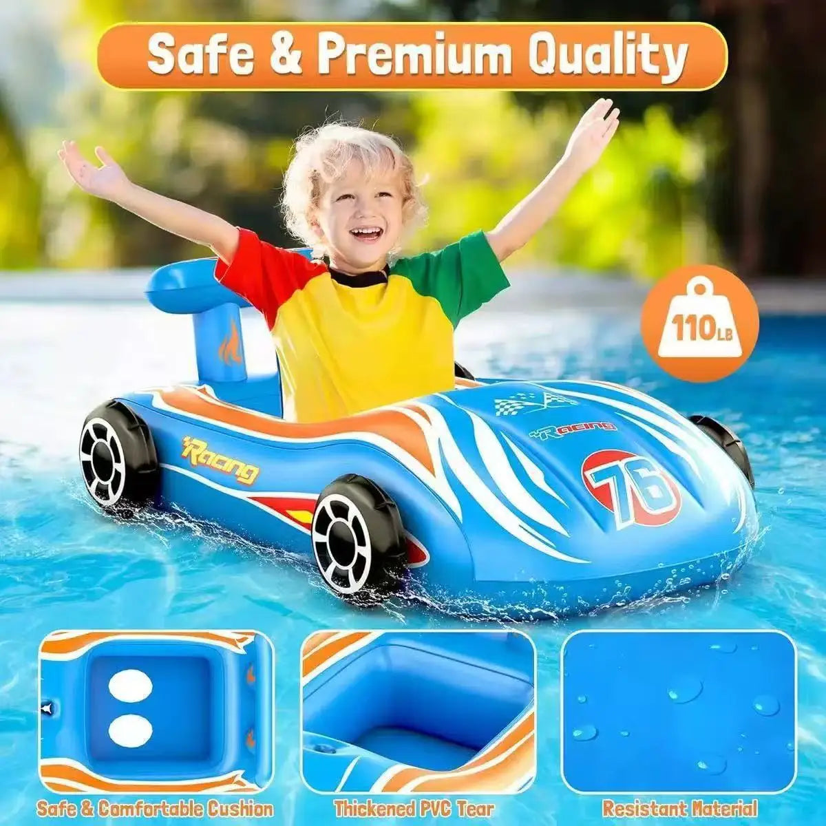 50% RABATT 🚗💦 Rennwagen Pool-Schwimmring