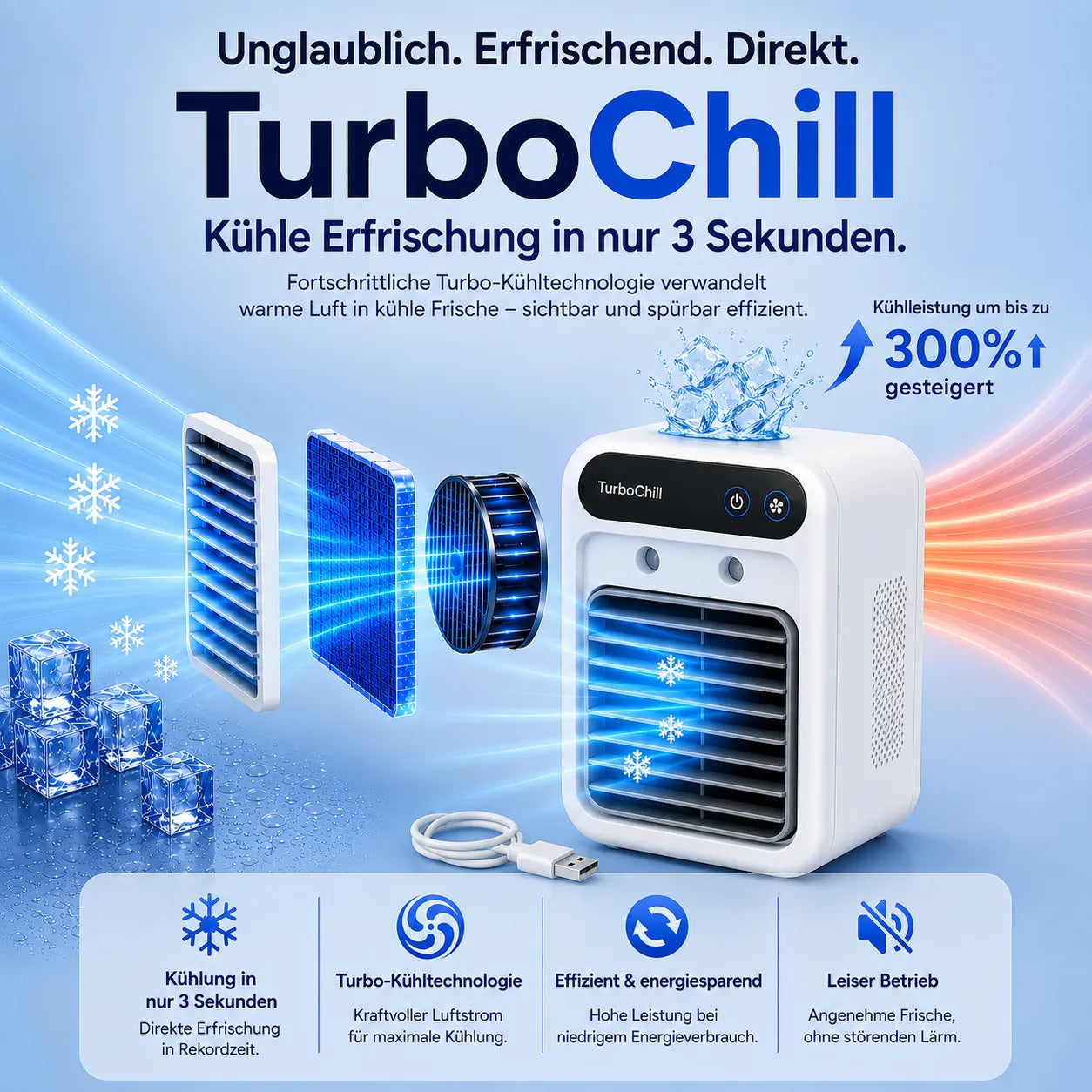 50% RABATT ❄️💧  MiniTurboChill™ Luftkühler