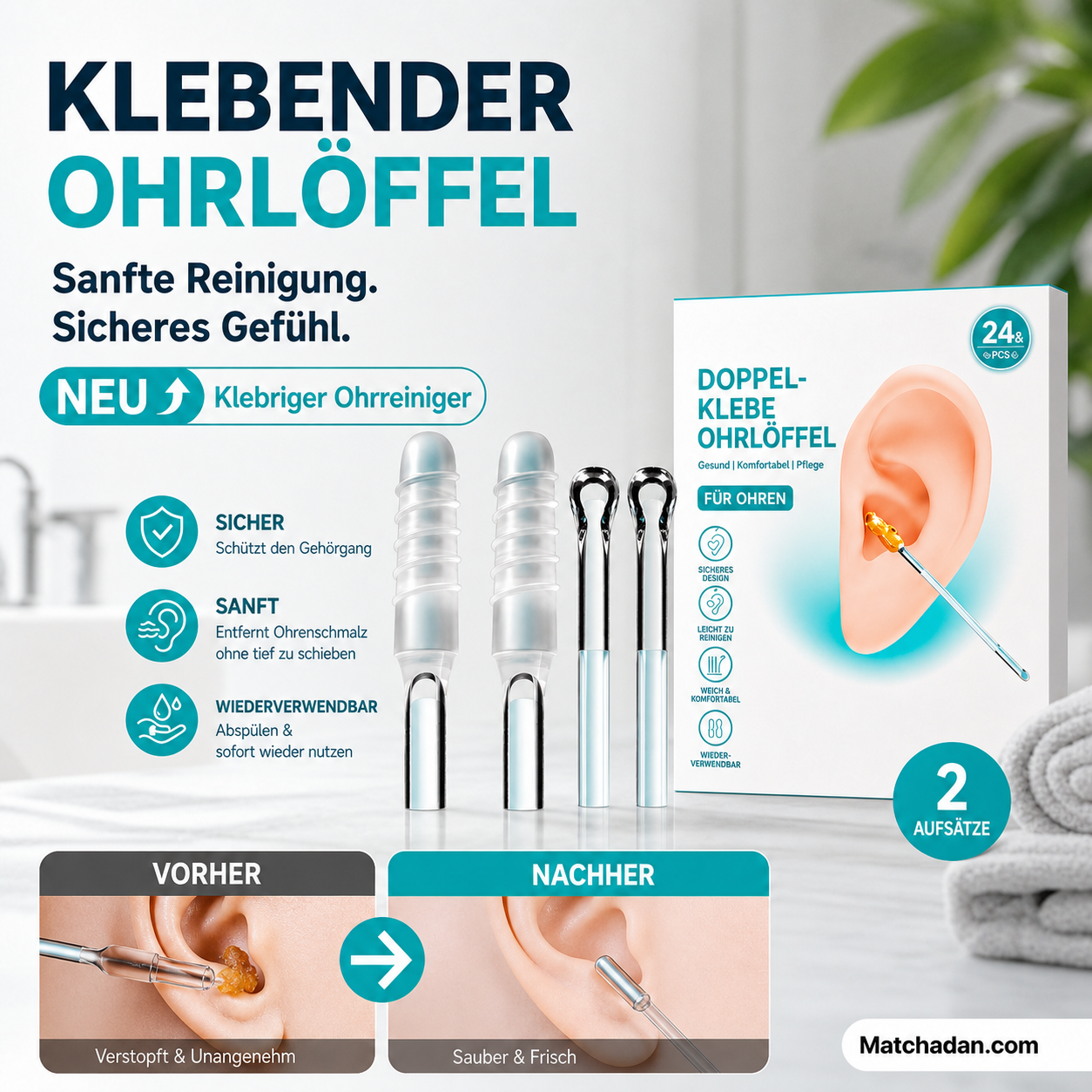👂✨ Klebestäbchen zur Ohrreinigung