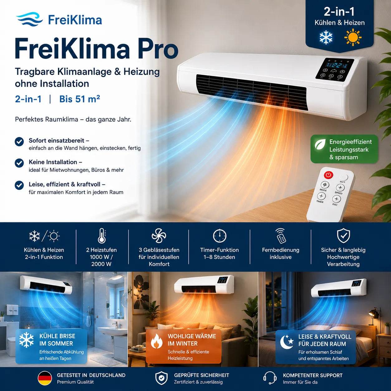 50% RABATT ❄️🔥 FreiKlima Pro 2-in-1