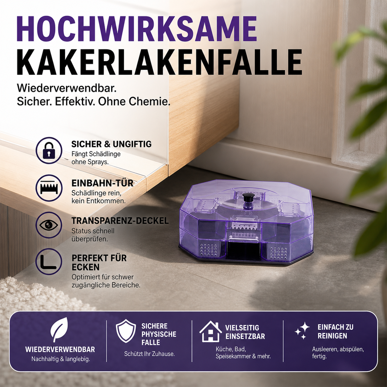 Wiederverwendbare Kakerlakenfalle ✨