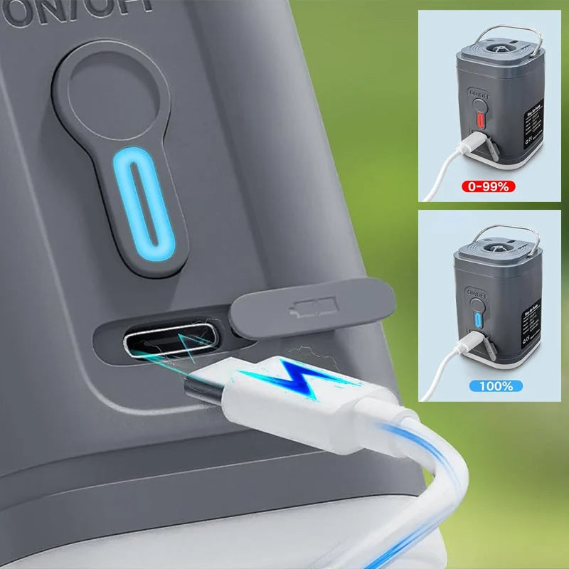 ⛺💨 Wiederaufladbare Camping-Luftpumpe
